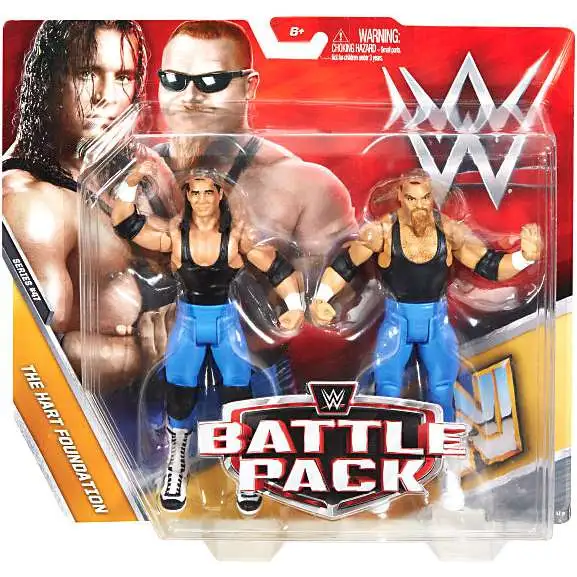 WWE Wrestling Battle Pack Series 47 Bret Hart & Jim The Anvil Neidhart Action Figure 2-Pack [The Hart Foundation, Damaged Package]