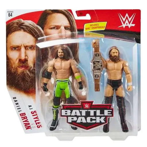WWE Wrestling Battle Pack Series 64 Daniel Bryan & AJ Styles Action Figure 2-Pack [Damaged Package]