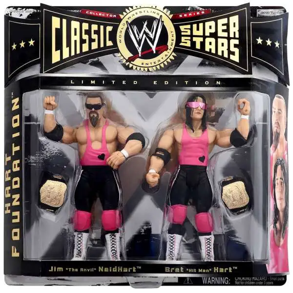 WWE Wrestling Classic Superstars Series 1 Bret Hart & Jim Neidhart Exclusive Action Figure 2-Pack