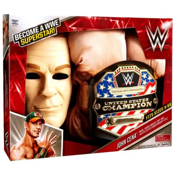 WWE Wrestling John Cena Mask, Muscle Suit & Belt