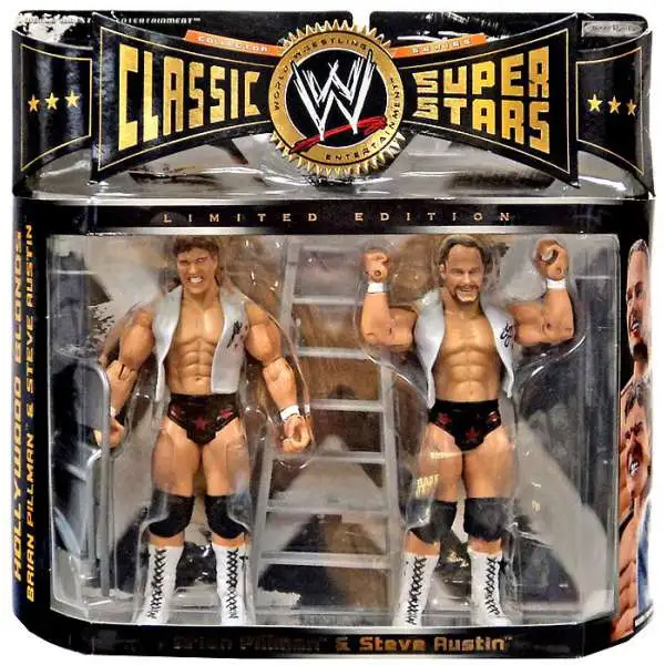 WWE Wrestling Classic Superstars Series 6 Brian Pillman & Steve Austin Exclusive Action Figure 2-Pack