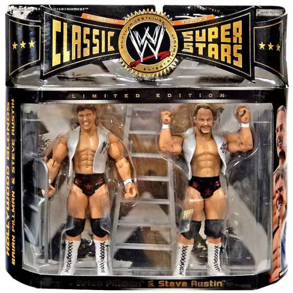 WWE Wrestling Classic Superstars Series 6 Brian Pillman & Steve Austin Exclusive Action Figure 2-Pack [Damaged Package]