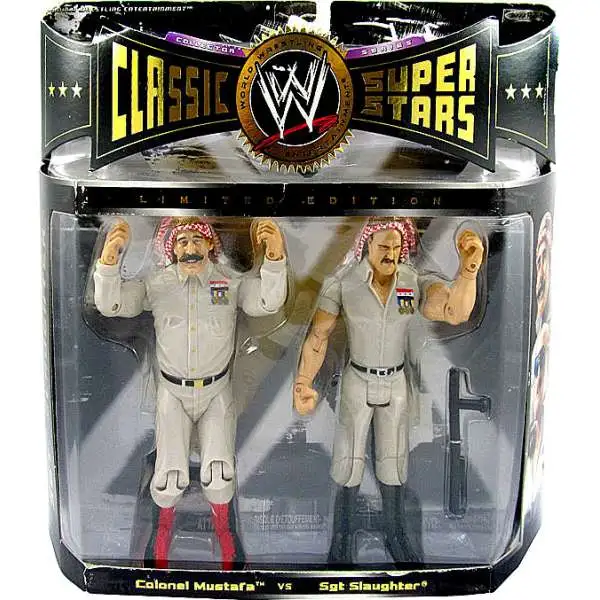 WWE Wrestling Classic Superstars Series 4 Colonel Mustafa & Sgt Slaughter Exclusive Action Figure 2-Pack