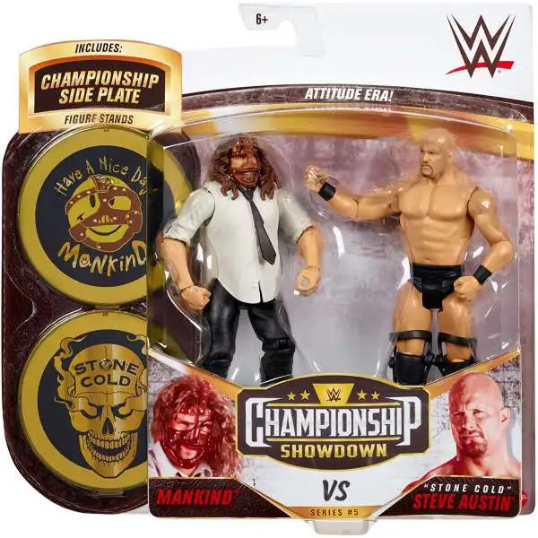 WWE Wrestling Championship Showdown Series 5 Stone Cold Steve Austin vs. Mankind Action Figure 2-Pack