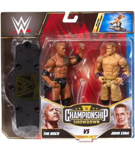 WWE Wrestling Championship Showdown Series 9 The Rock vs John Cena Action Figure 2-Pack