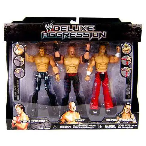 WWE Wrestling Deluxe Aggression Chris Jericho, Kane Shawn Michaels
