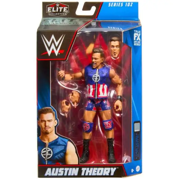 WWE Wrestling Elite Collection Series 102 Austin Theory Action Figure [Regular Red White & Blue]