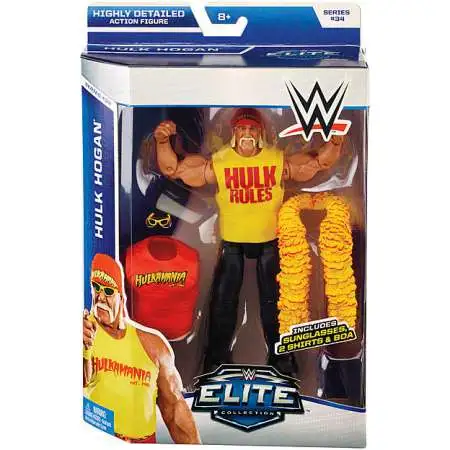WWE Wrestling Elite Collection Series 34 Hulk Hogan Action Figure [Sunglasses, 2 Shirts & Boa, Damaged Package]