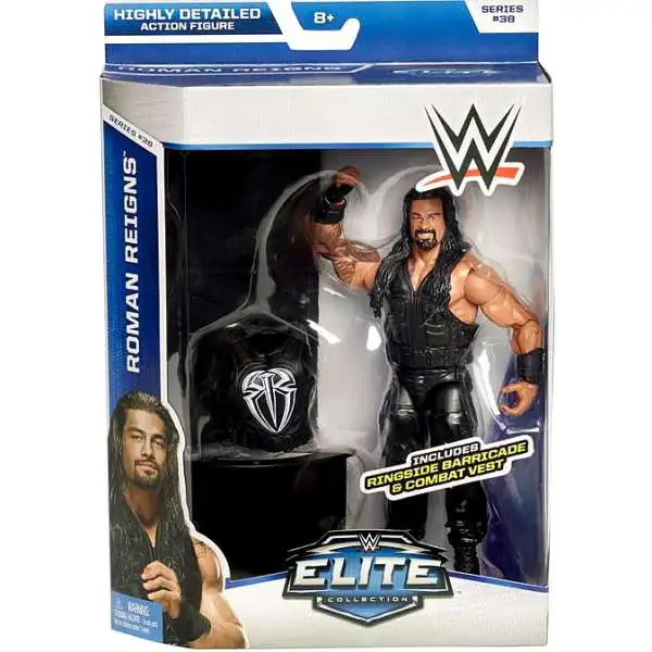 WWE Wrestling Elite Collection Series 38 Roman Reigns Action Figure [Ringside Barricade & Combat Vest, Damaged Package]