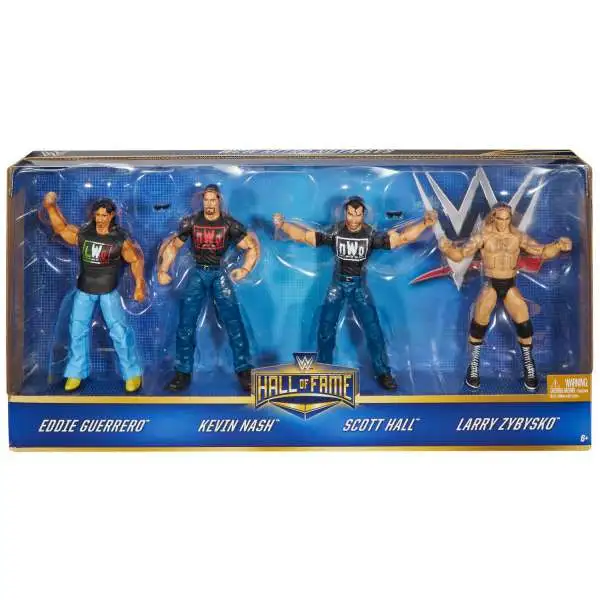 WWE Wrestling Hall of Fame Eddie Guerrero, Kevin Nash, Scott Hall & Larry Zybysko Action Figure 4-Pack [NWO]