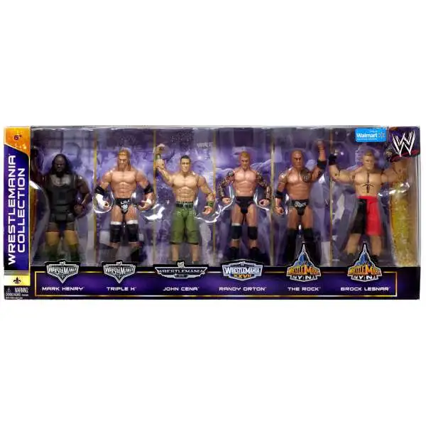 WWE Wrestling Henry, Triple H, Cena, Orton, Rock & Lesnar Exclusive Action Figure 6-Pack [Damaged Package]