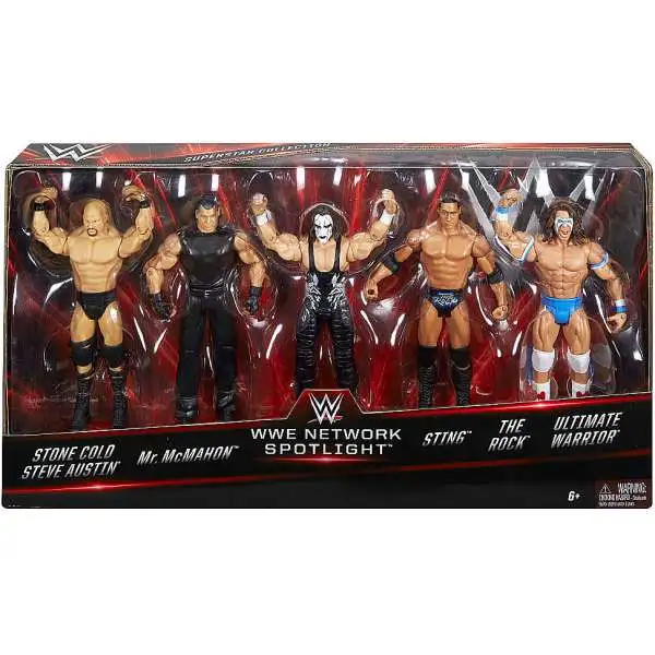 WWE Wrestling Network Spotlight Steve Austin, Mr. McMahon, Sting, Rock & Ultimate Warrior Exclusive Action Figure 5-Pack [Damaged Package]