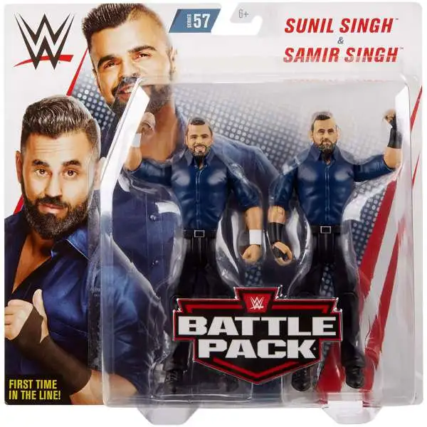 WWE Wrestling Battle Pack Series 57 Sunil Singh & Samir Singh Action Figure 2-Pack