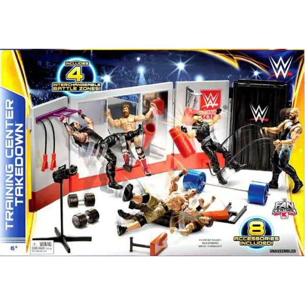 WWE Wrestling Fan Central Training Center Takedown Exclusive Playset