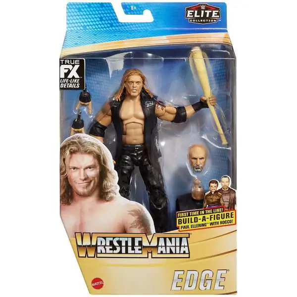 WWE Wrestling Elite Collection WrestleMania Edge Action Figure [Entrance Vest, Bat & Paul Ellering & Rocco Build-A-Figure Piece!]