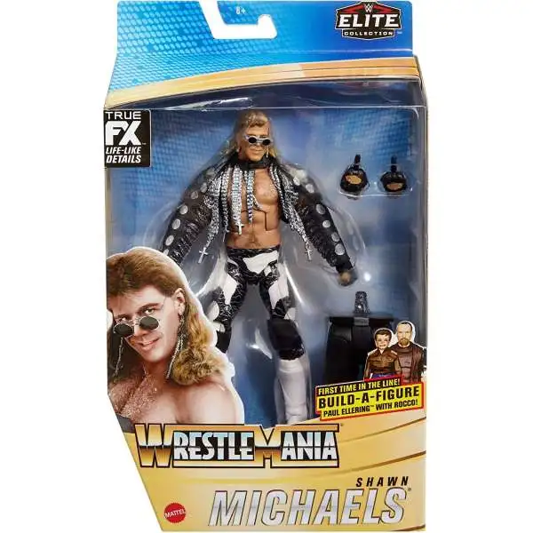 WWE Wrestling Elite Collection WrestleMania Shawn Michaels Action Figure [Entrance Vest, Sunglasses & Paul Ellering & Rocco Build-A-Figure Piece!]