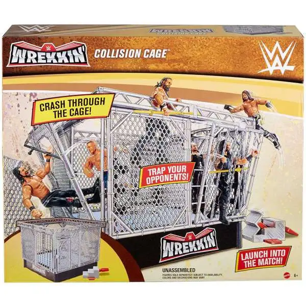 WWE Wrestling Wrekkin' Collision Cage Playset [Build n Bash Cage Match, Damaged Package]