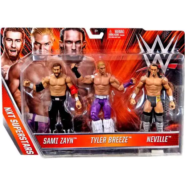WWE Wrestling NXT Superstars Sami Zayn, Tyler Breeze & Neville Exclusive Action Figure 3-Pack [Damaged Package]