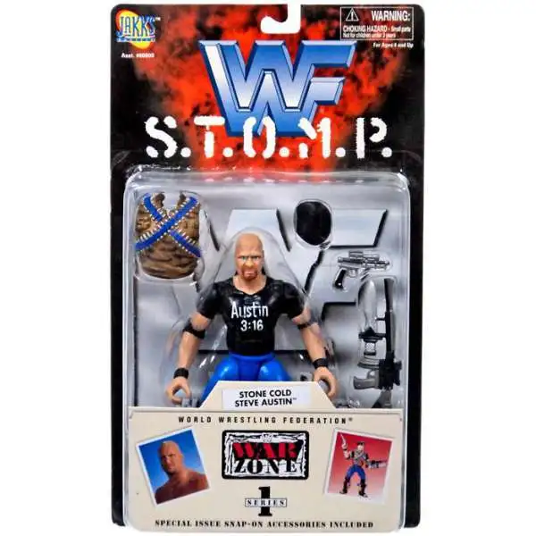 6 WWE WWF STOMP Stone Cold Steve Austin Warzone Wrestling Action Figure Set 6 