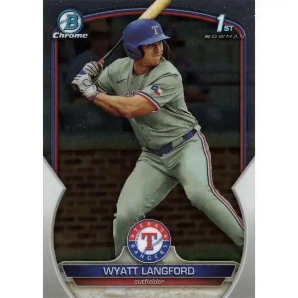 MLB Texas Rangers 2023 Bowman Draft Chrome Baseball 1st Bowman Wyatt Langford BDC-106