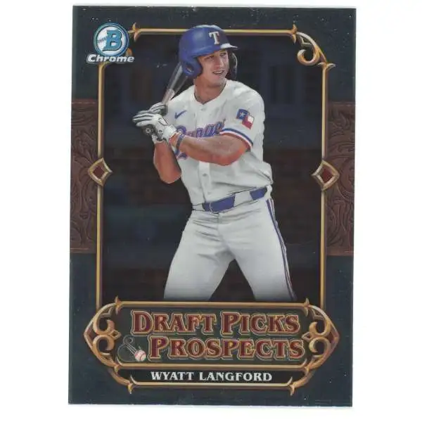 MLB Texas Rangers 2023 Bowman Draft Chrome Baseball Draft Picks Prospects Wyatt Langford DPP-3