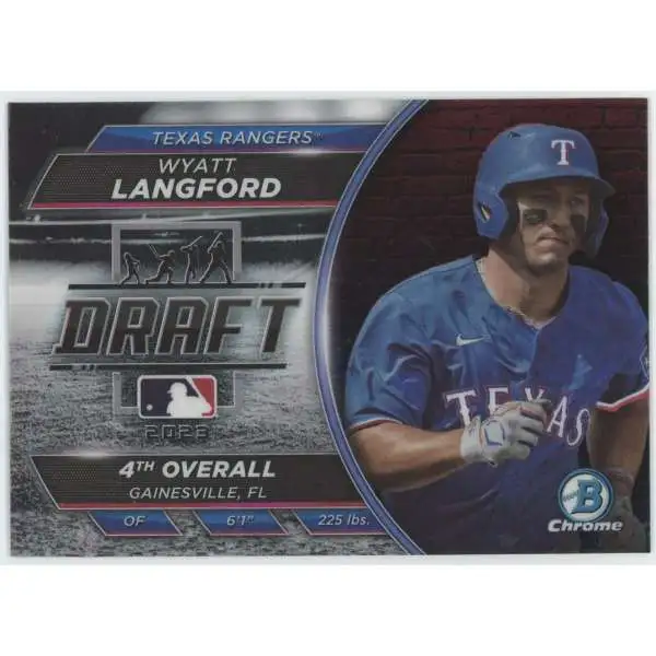 MLB Texas Rangers 2023 Bowman Draft Chrome Baseball Wyatt Langford BDN-9 [Draft Night]
