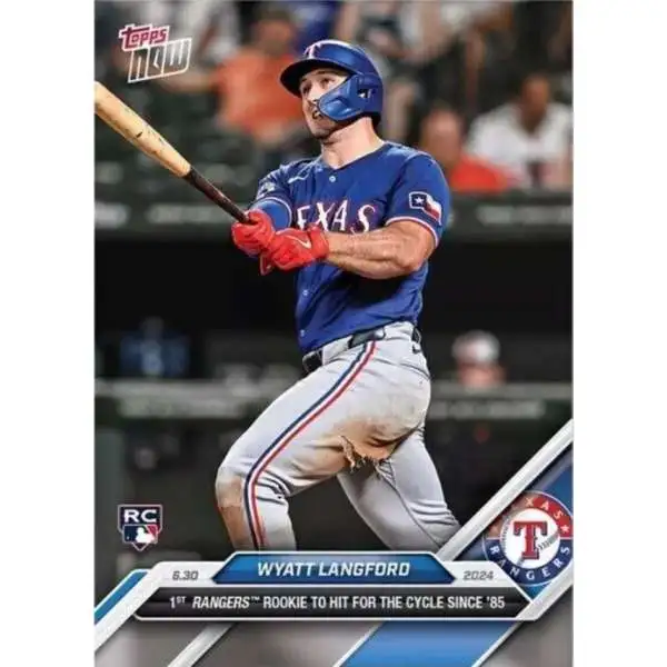 MLB Texas Rangers 2024 NOW Baseball Wyatt Langford #364 [Rookie, 1st Rangers Rookie to Hit for the Cycle Since 1985]
