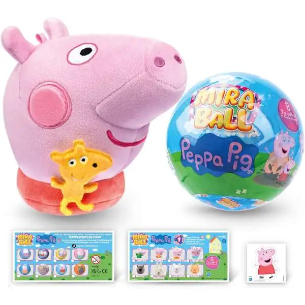 Peppa Pig Miraball Mystery Pack [1 Plush, 1 Metal Ball, Stickers & More]