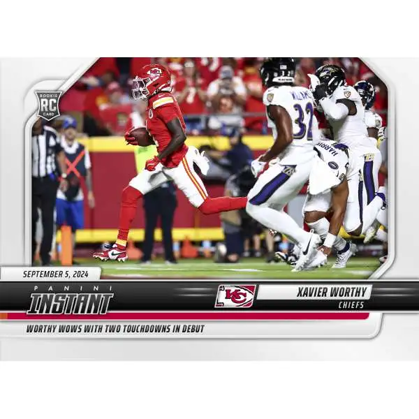 NFL Kansas City Chiefs 2024 Instant Football Xavier Worthy #23 [Rookie, Wows With 2 Touchdowns in Debut]