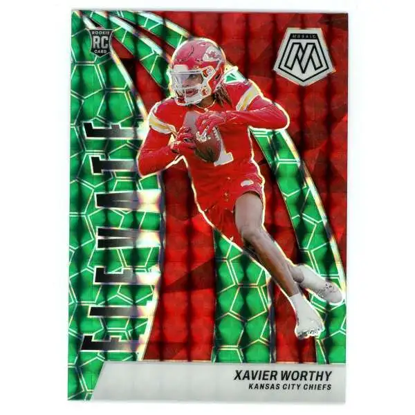 NFL 2024 Panini Mosaic Football Green Elevate Xavier Worthy #7 [Rookie]