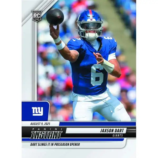 NFL New York Giants 2025 Panini Instant Football Jaxson Dart #13 [Rookie]