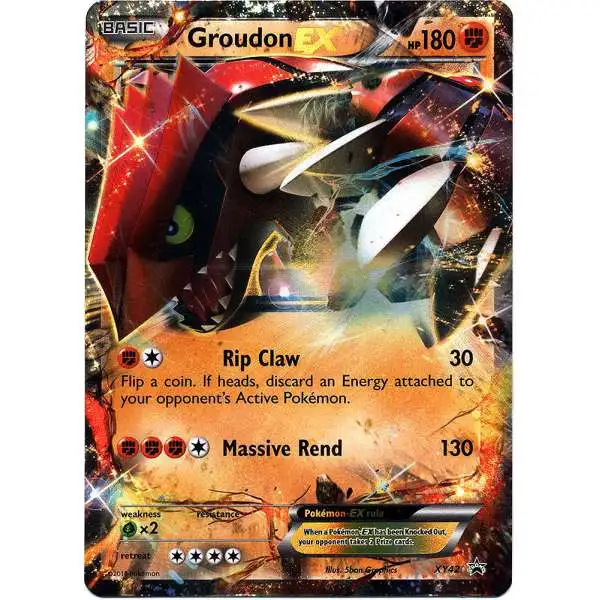 Pokemon X & Y Promo Ultra Rare Groudon EX XY42 [Moderately Played]