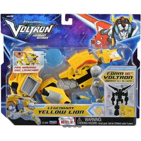 Voltron Legendary Defender Yellow Lion Combinable Action Figure [Fire Armored Disc Launcher, Loose]