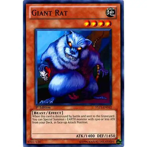 YuGiOh Trading Card Game Dawn of the Xyz Common Giant Rat YS11-EN012