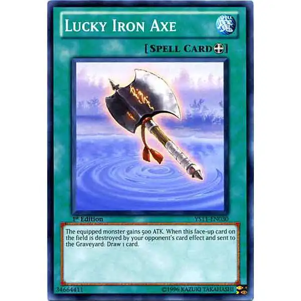 YuGiOh Trading Card Game Dawn of the Xyz Common Lucky Iron Axe YS11-EN030