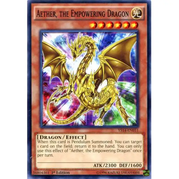 YuGiOh Space-Time Showdown Common Aether, the Empowering Dragon YS14-EN011