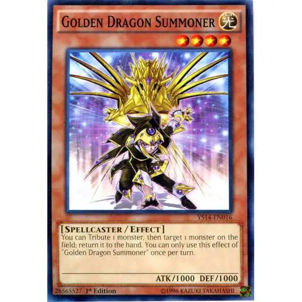 YuGiOh Space-Time Showdown Common Golden Dragon Summoner YS14-EN016
