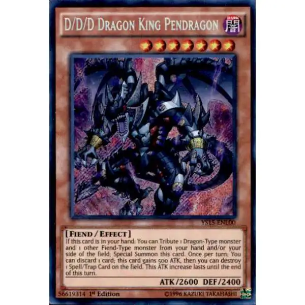 YuGiOh 2015 Starter Deck Dark Legion Secret Rare D/D/D/ Dragon King Pendragon YS15-ENL00