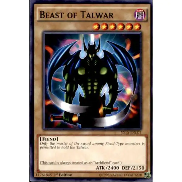 YuGiOh 2015 Starter Deck Dark Legion Common Beast of Talwar YS15-ENL01