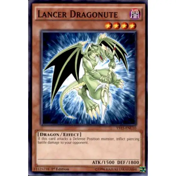 YuGiOh 2015 Starter Deck Dark Legion Common Lancer Dragonute YS15-ENL10