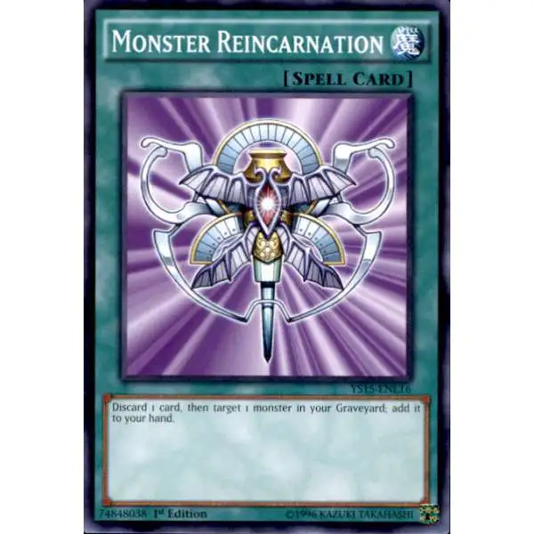 YuGiOh 2015 Starter Deck Dark Legion Common Monster Reincarnation YS15-ENL16