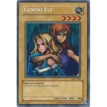 YuGiOh Labyrinth of Nightmare Secret Rare Gemini Elf LON-000