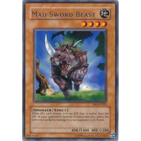 YuGiOh Dark Beginning 1 Rare Mad Sword Beast DB1-EN201