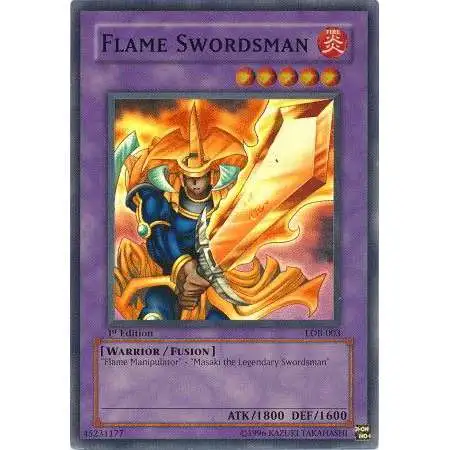 YuGiOh Legend of Blue Eyes White Dragon Super Rare Flame Swordsman LOB-003