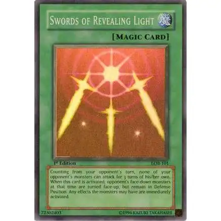 YuGiOh Legend of Blue Eyes White Dragon Super Rare Swords of Revealing Light LOB-101 [1st Edition] [Moderately Played]