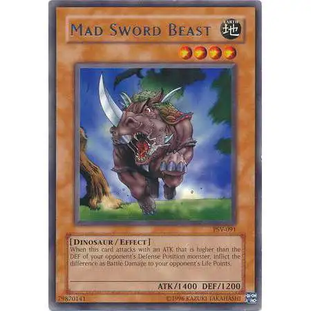 YuGiOh Pharaoh's Servant Rare Mad Sword Beast PSV-091