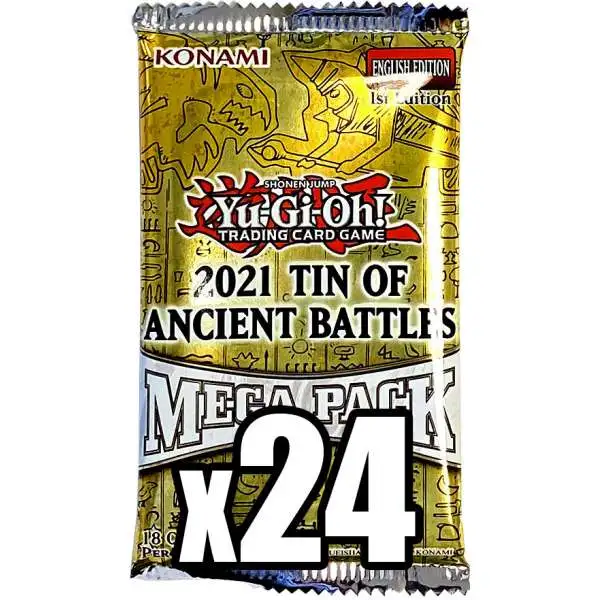 YuGiOh Trading Card Game 2021 Ancient Battles LOT of 24 Booster MEGA Packs [Equivalent of a Box]