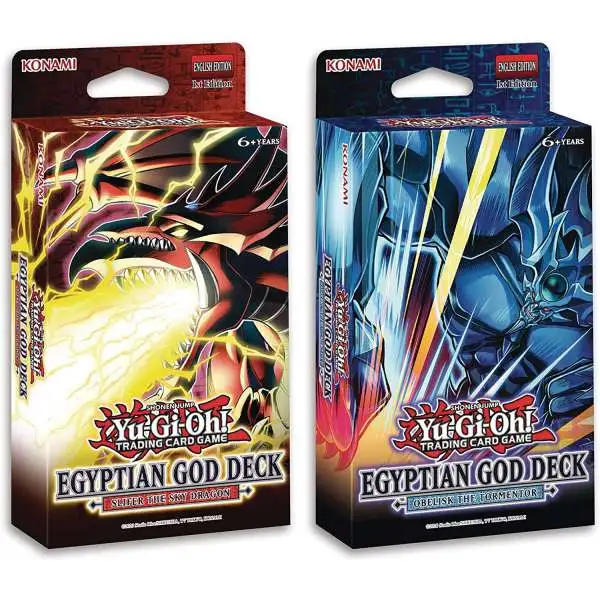 YuGiOh Trading Card Game Slifer the Sky Dragon & Obelisk the Tormentor (1st EDITION) Set of 2 Egyptian God Decks [40 Cards Each]