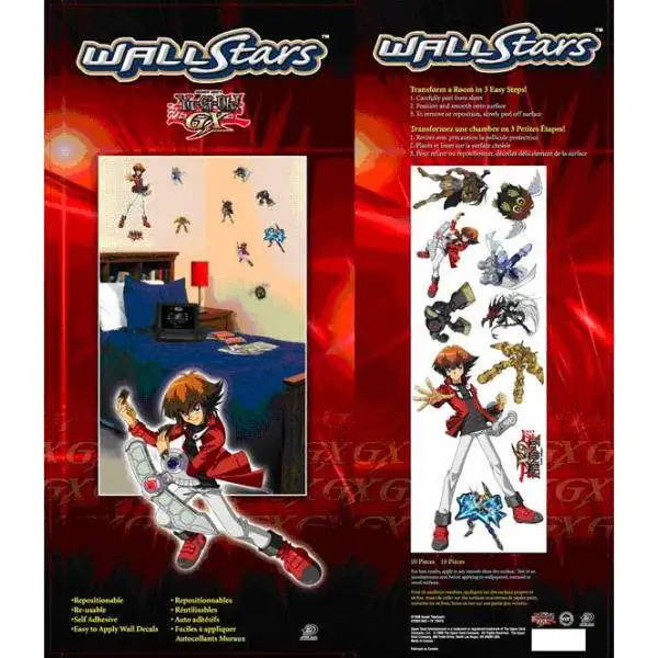 YuGiOh GX Trading Card Game GX Wall Stars Pack of 10 Wall Decals [Damaged Package]