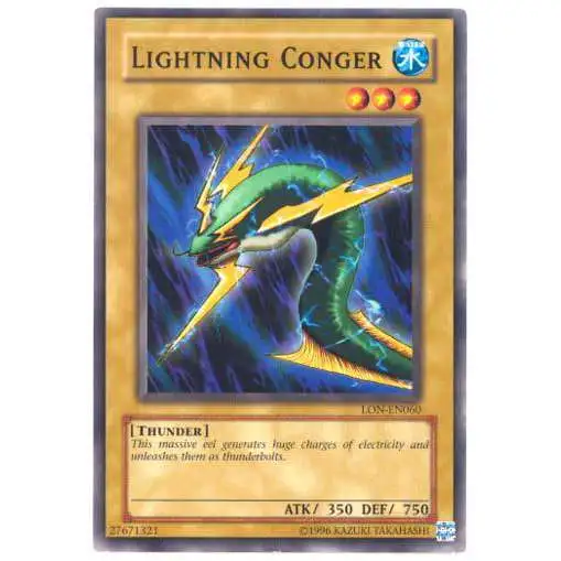 YuGiOh Labyrinth of Nightmare Common Lightning Conger LON-060